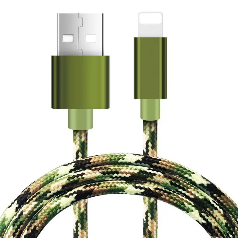 

Tidal Hot style Personality Camouflage Mobile Phone Cable Used Iphone Charging Power Cord Iphone6S 7 8 Plus X XR XS MAX Cables