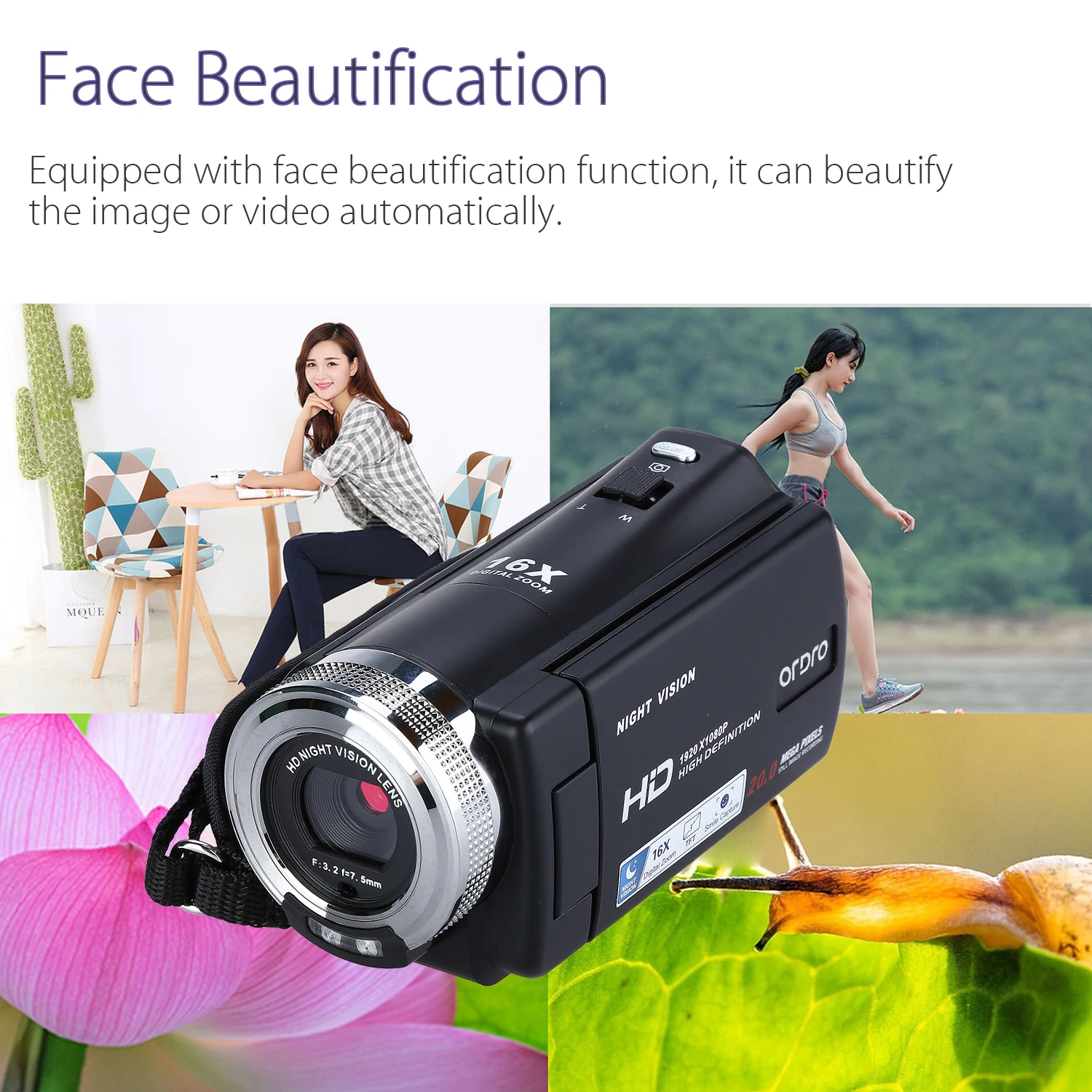 ORDRO HDV-V12 3," lcd 1080P FHD цифровая камера видеокамера 16x Zoom ...