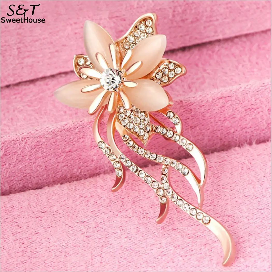 

Scarf Fashion Rhinestone Floral Women Pin Buckle Brooch