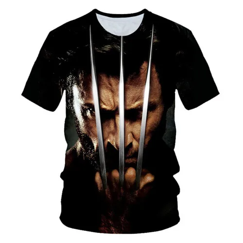 Футболка X-men Wolveriner для мужчин и женщин, летняя футболка для отдыха с 3d принтом супергероя, короткая унисекс, Harajuku, хип-хоп, Повседневная футболка, футболки, Размер 6XL - Цвет: XQ638
