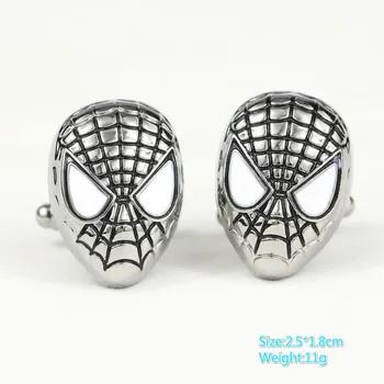 

12pairs/lot Wholesale Superhero Cuff Link Super Ironman Captain American Man Different Size for Father