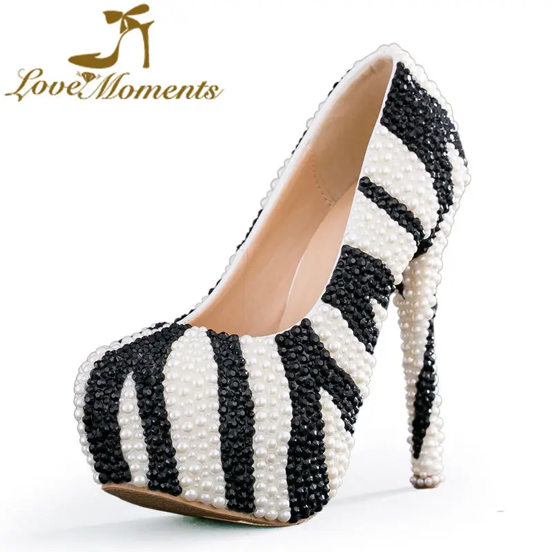 black and white evening shoes