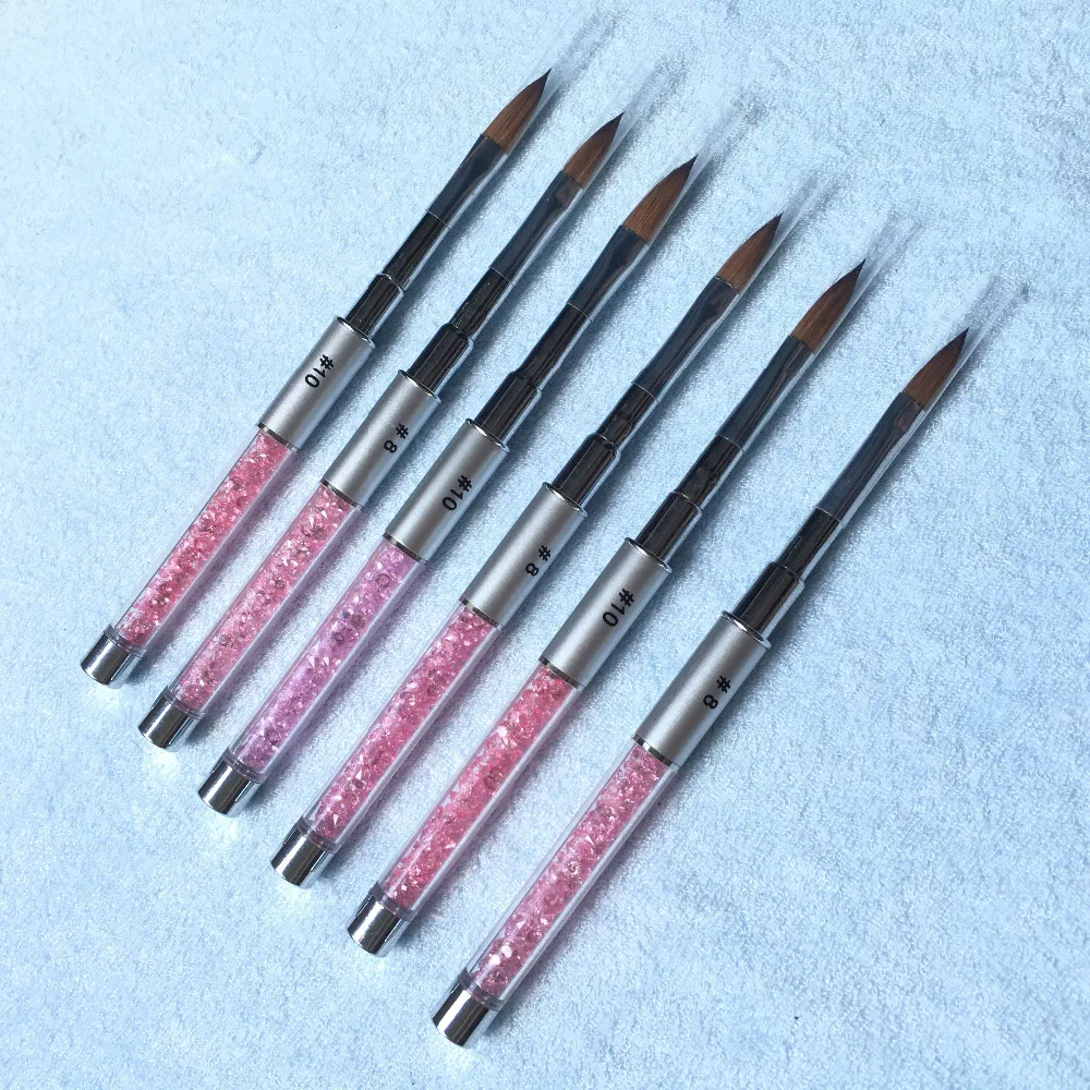 2018 New 81012 Oval Sharp Crystal Sable Brush Pink Acrylic Brush