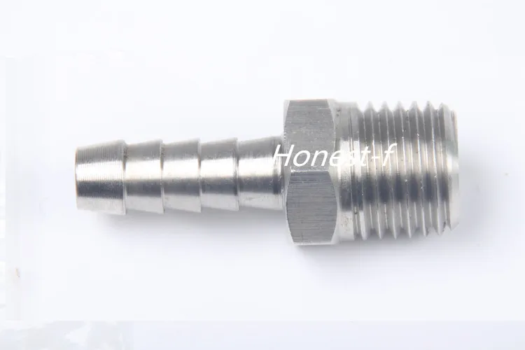 LTWFITTING Bar Production Stainless Steel 316 Barb Fitting Coupler / Connector 1/4&quot Hose ID x Male NPT Air Fuel Water | Обустройство