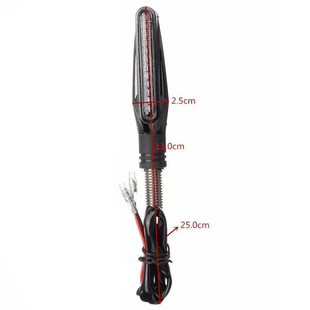 Newest 1pc Flowing Universal Motorcycle 12LED Turn Signal Indicator Light Amber