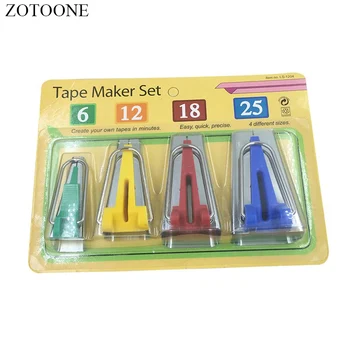 

ZOTOONE 1 Set/4pcs Belt Maker Patchwork Accessories Machine Sewing Quilting Hemming Tools for Sewing Tools and Accessories D