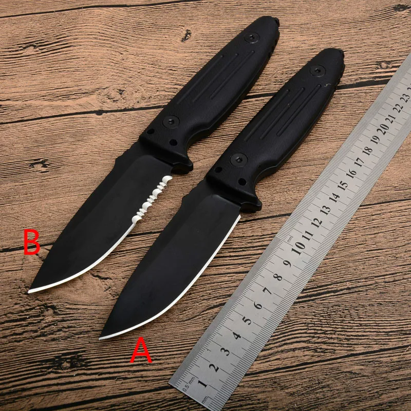 

HOT POH A89 Fixed Blade Knife With Sharper Rope Cutter Camping Hunting Survival Tactical Bushcraft Knives Multitool And K sheath