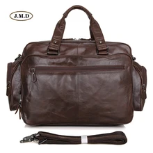 Augus Мужская мода из натуральной коровьей кожи шоколадный классический стиль деловой портфель на плечо сумка для ноутбука 7150Q