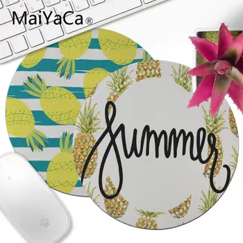 

MaiYaCa Fashion Pineapple Summer Icons pattern Gamer Speed Mice Retail Small Round Mousepad Top Selling Non-Slip mouse pad anime