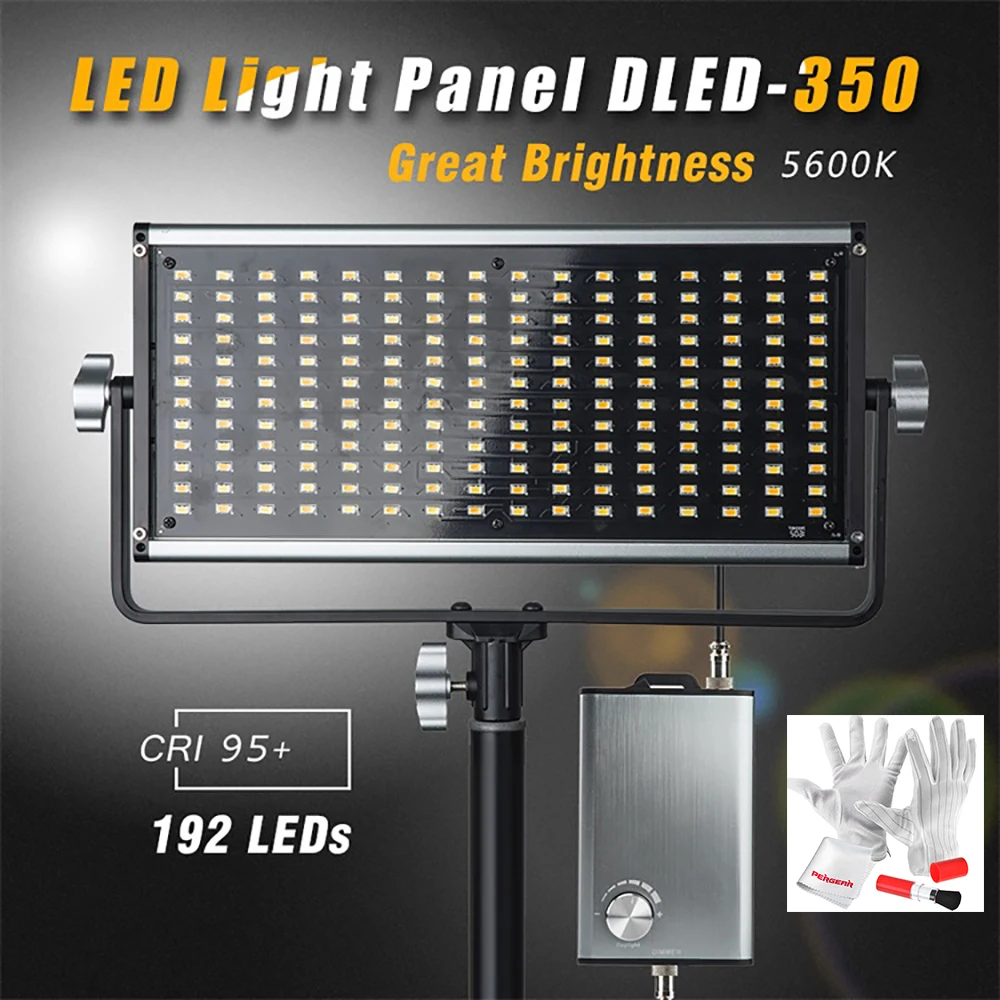 

CRI95 Dimmable Ultra-Thin Ultra-Light 192 SMT LED Video Light Panel with Extra Controller Box Provides 5350 Max Lumen at 0.5M