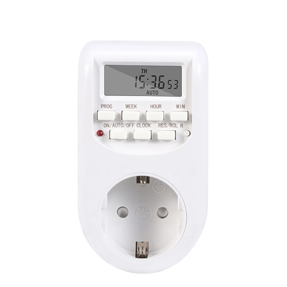 KEBIDU цифровой таймер энергосберегающая умная розетка 230 В AC Регулируемая программируемая Настройка часов/время включения/выключения - Цвет: Белый