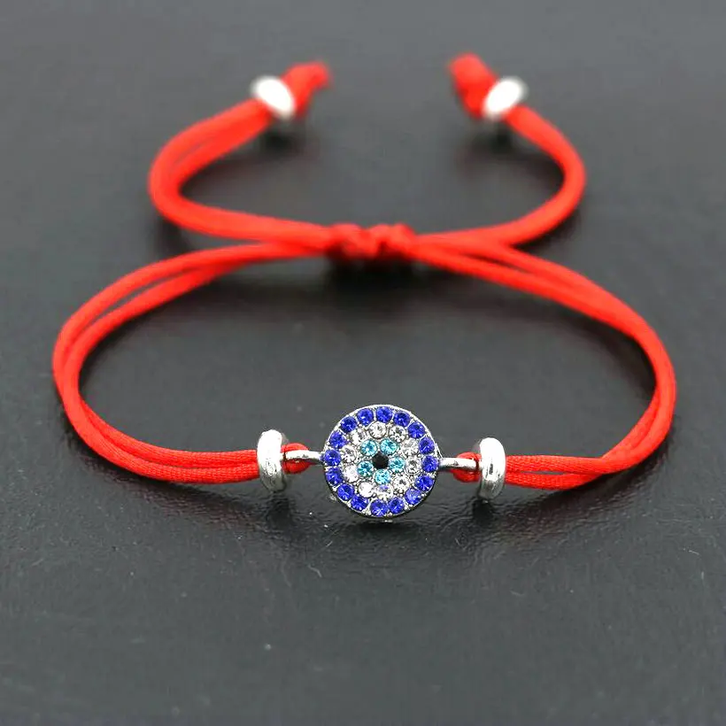 

Inlay Cubic Zirconia Blue Evil Eye Braid Rope Charm Bracelets Men Red Thread String Bracelet For Women Couples Lovers' Gift