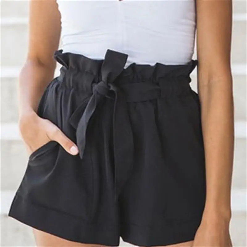 

Sexy Hot Loose Shorts Summer Bandage Bow Tie Casual Shorts High Waist Short arrival Lady's Women Solid