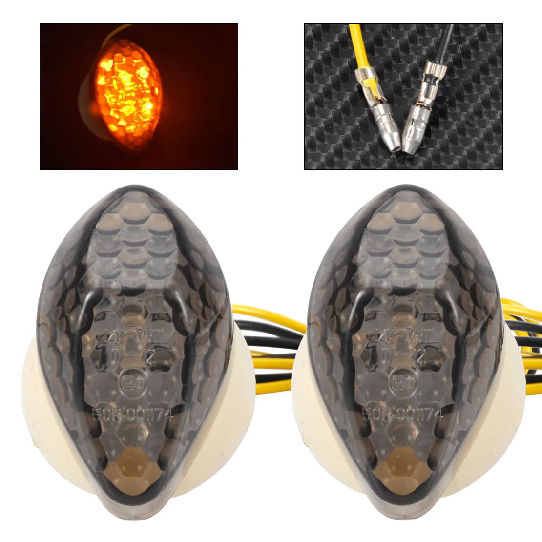 

CITALL Smoke LED Flush Mount Turn Signal Indicator Light Blinker Marker 33450-MAS-672 For Honda CBR 600RR 1000RR CB 919F 900R