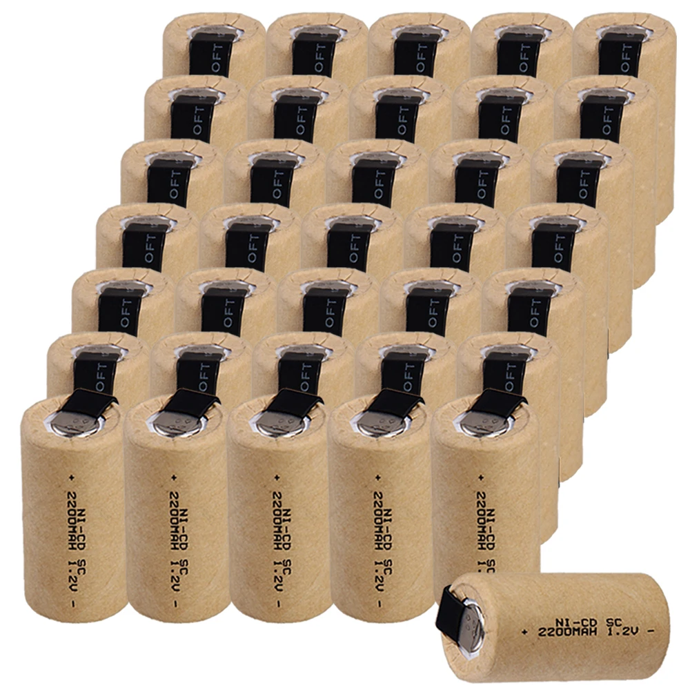 36 pcs SC battery 4.25cm*2.2cm 2200mah 1.2V NICD SUBC batteries fast delivery to RUSSIA US for MAKITA HITACHI METABO | Электроника