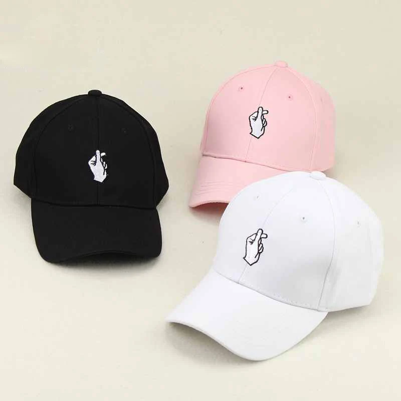 

Love Gestures Finger Embroidery Golf Cap Women Men Cotton Baseball Cap Unisex Dad Hat Flipper Little Heart Love Trucker Cap