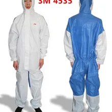 3 м 4535 химическая защитная одежда сиамские со шляпой Детская безопасность спецодежды защита от пыли анти-статический брызг краски защитный костюм