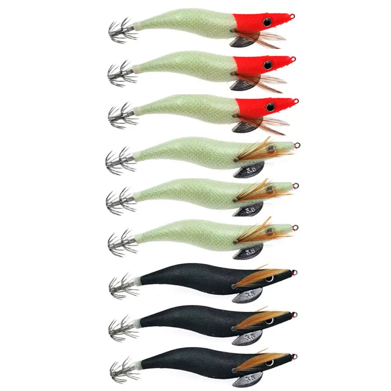 10 шт. набор рыболовной приманки 13 5 см 20 г кальмарные Джиги 3 # крючок деревянные