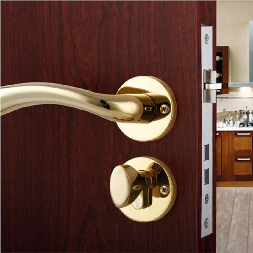 European Style Door Locks Interior Bedroom Handle Lock European Style Door Locks Interior Bedroom Handle Lock Pure Copper Core Pvd Gold Magnetic In From Home Improvement On