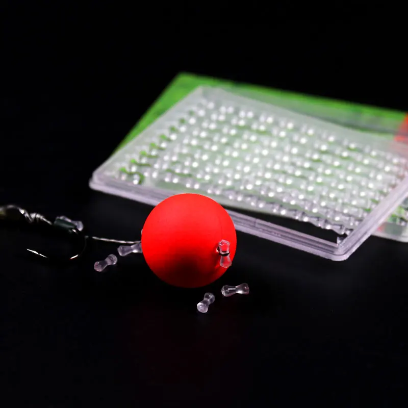Bimoo-Carp-Fishing-Hair-Stops-for-Boilie-Bait-Dumbell-Shape-Fishing-Bobbe-Clear-Color