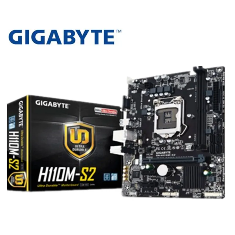 GIGABYTE GA-H110M-S2 рабочего Материнская плата H110 LGA 1151 i3 i5 i7 DDR4 объемом до 32 GB