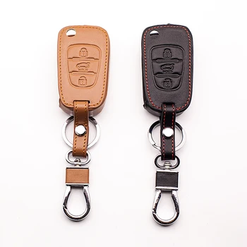 

Praise genuine leather car key cover for K5 RIO K2 Pro Ceed Cerato Sportage Sorento for Hyundai i20 i30 i35 iX20 iX35 key cover