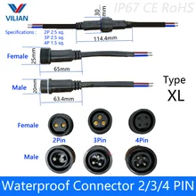 5 пар/набор Водонепроницаемый разъем ток 8A/12A/20A 2 стежков на каждые 3 pin/4 pin с жильный кабель IP67 Женский штекер 1,0/1,5/2,5(mm2