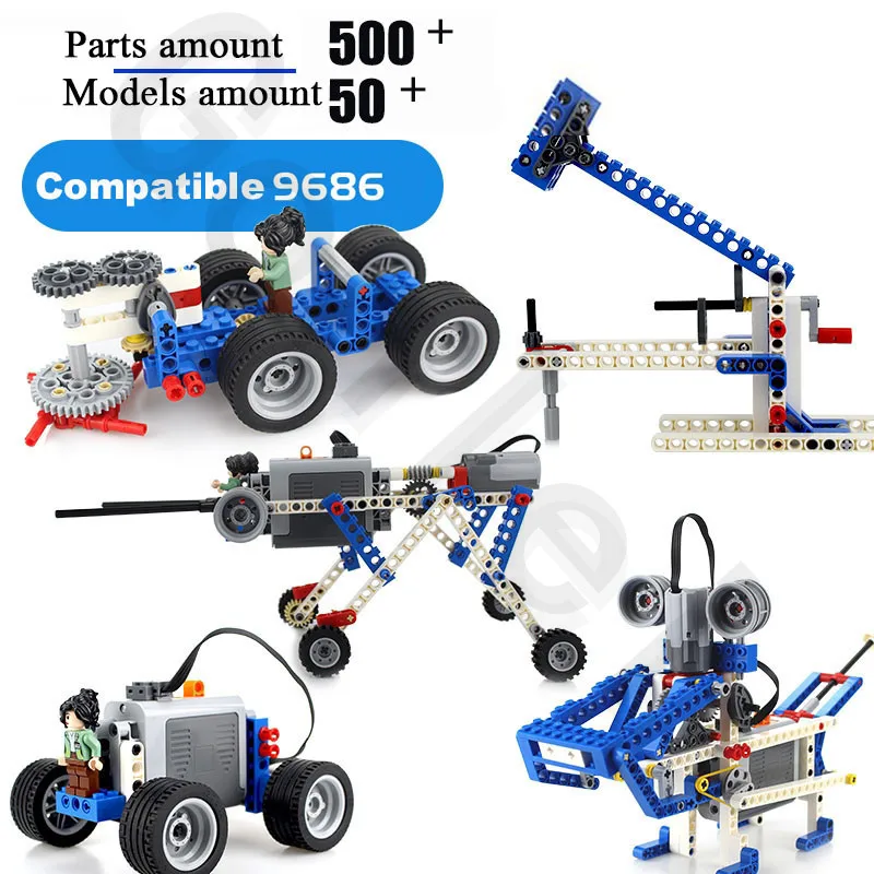 

Compatible with legoes Technic 9686 DIY Building Blocks Parts.Motor Battery Box Aid Set For Technology MOC 9686