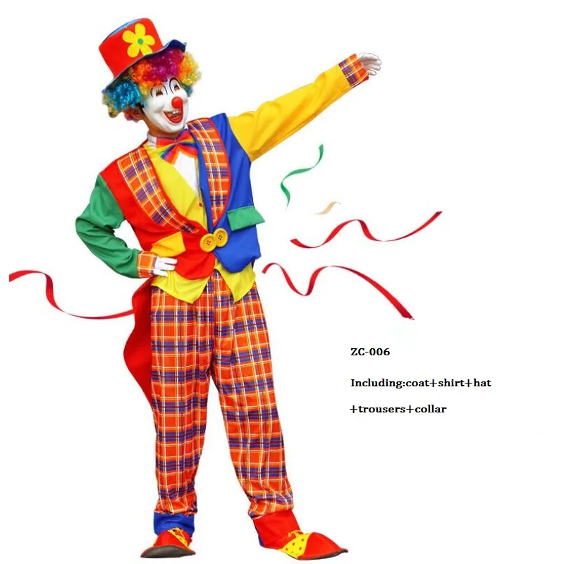 Праздничный смешной костюм клоуна для косплея, костюм для взрослых, костюм клоуна, синее пальто и комбинезон, маскарадный костюм на Хэллоуин, карнавальные вечерние платья