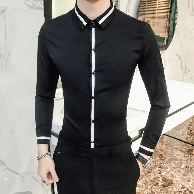 Camisa Social Masculina высокое качество Весенняя Мужская рубашка жених свадебный смокинг