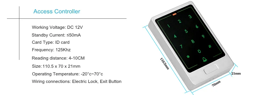 Diysecur 125 кГц RFID touch Reader пароль клавиатуры + 180 кг магнитный замок двери Управление доступом безопасности Системы комплект