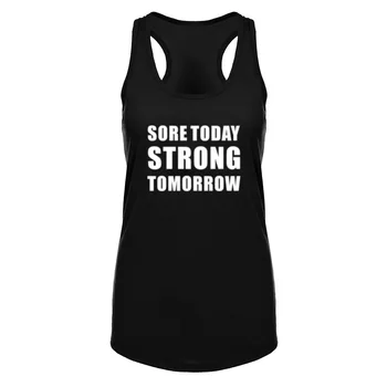 

Womens Sore Today Strong Tomorrow Burnout Fitness Workout Racerback Tank Tops