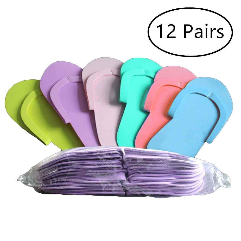 

12Pair Disposable Foam Slippers High Quality Foam Pedicure Slipper for Salon Spa Pedicure Flip Flop Tools Spa Pedicure Sandals