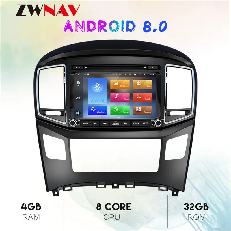 Top 8 Core Android 8.0 RAM 4GB ROM 32GB Car DVD Player GPS Navigation For HYUNDAI H1 2016 2017 2018 Car Radio Head Unit 1