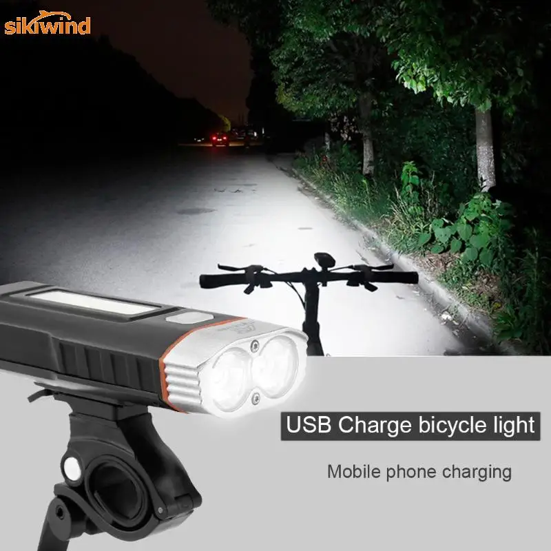 

New Dual Two Lights Bicycle Headlight Waterproof USB Charging Magnetic Bicycle T6 LED COB Headlight Cycling Bike Taillight Set