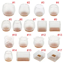 10pcs Silicone Rectangle Square Round Chair Leg Caps Feet Pads Furniture Table Covers Wood Floor Protectors J2Y