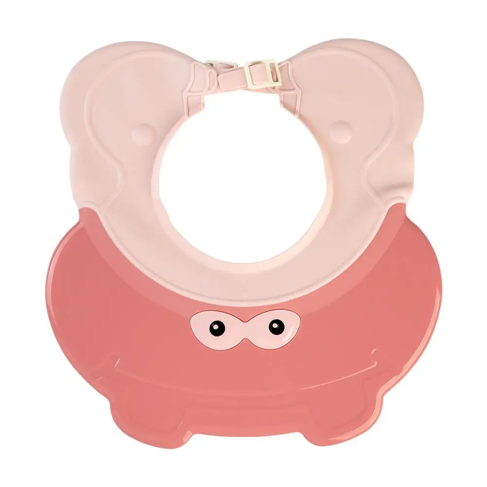 Детский головной чехол на стиральную машину Водонепроницаемый ушной банный колпачок Детский Регулируемый головной убор - Цвет: Розовый