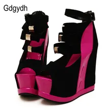 Gdgydh Hot Sale New Summer Shoes Woman Sexy Ultra High Heels Female Sandals Platform Wedges Open