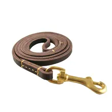 100% de Cuero de Vaca Correas de Perro Lleva Puntada Hecha A Mano Durable Suave Sólido Correa