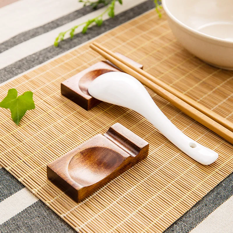 Creative wooden Japanese tableware shelf Ceramics Chopsticks stand