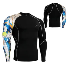 Жизнь на трек половина печати кроссовки самца Спортивная одежда сжатия одежда с длинным рукавом с анти-пилинг дышащий Велоспорт майки