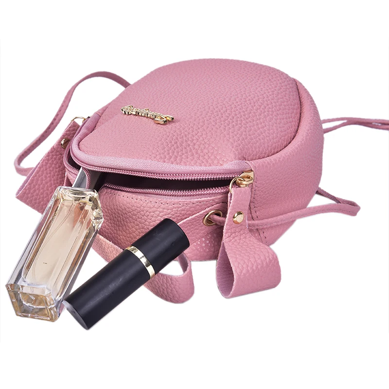 2019 New Fashion Circular Handbag PU Leather Lady Crossbody Bag Women Bag Simple Design Messenger Bag