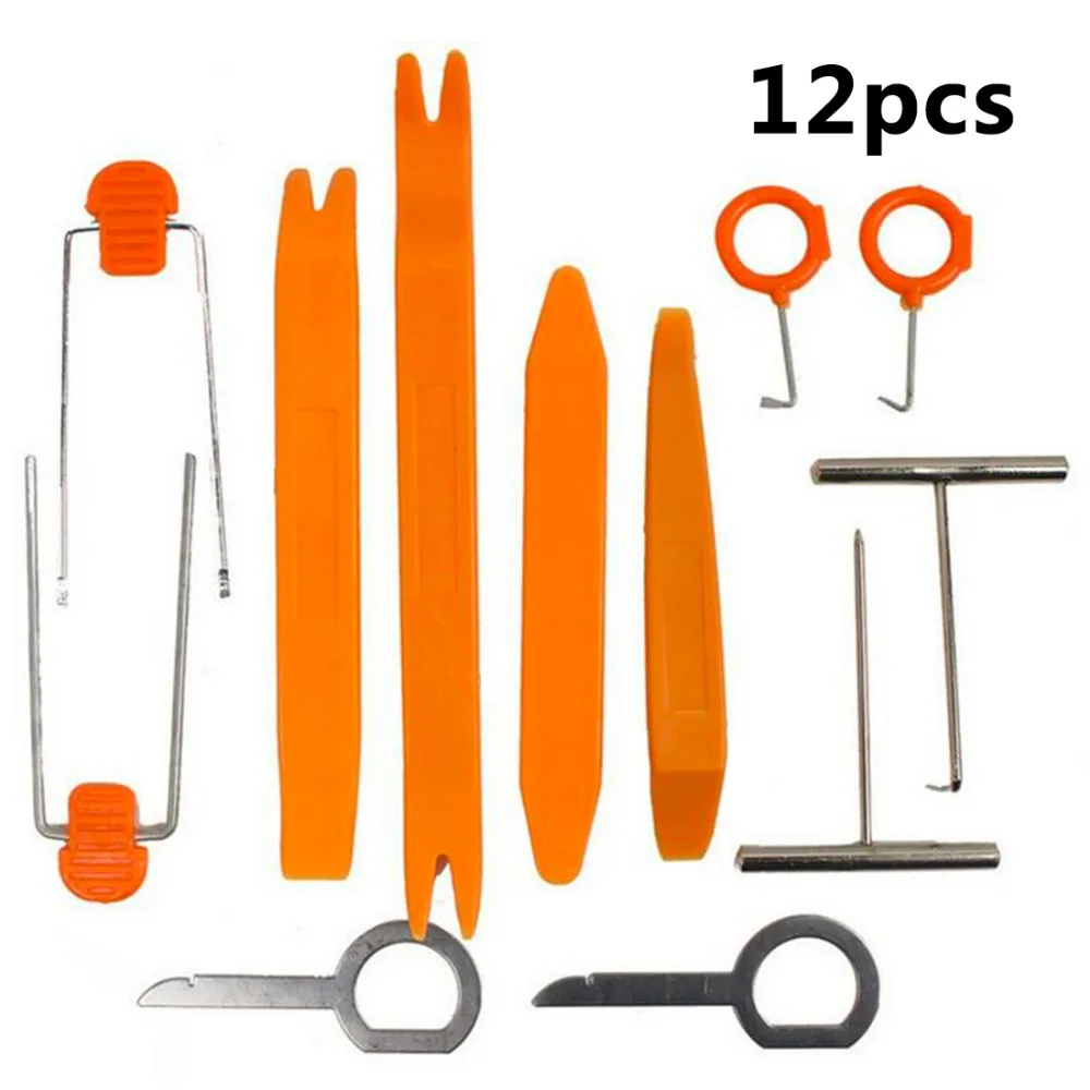 

Car Repair Auto Vehicle Dash Trim Tools Set 12pcs Tool for Car Door Panel Audio Remove Install Pry Repair Tool Kit