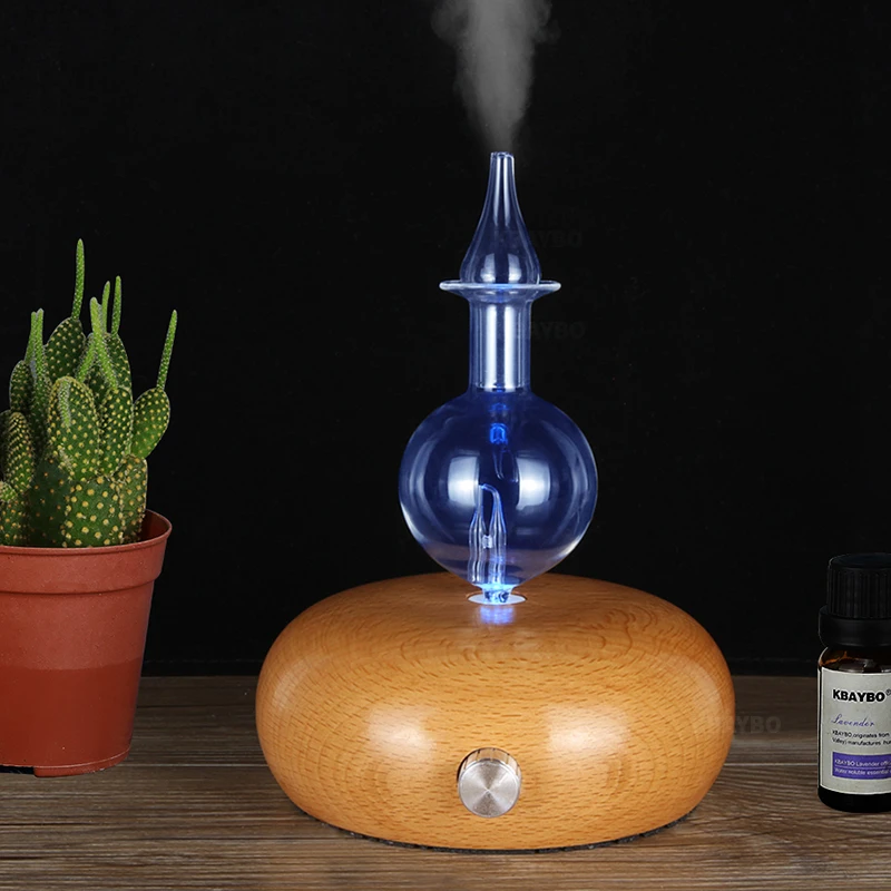 Essential Oil Diffuser Aroma Air Purifier Wood and Glass Aromatherapy Diffuser Mist Maker Fogger With 7 Colors LED Light|Humidifiers| - AliExpress