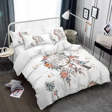 Dream Catcher With Flowers Print Bedding Set Bohemia Style Duvet Cover Set White Bedclothes Twin King Queen Bed Cover D45 Dream Catcher With Flowers Print Bedding Set Bohemia Style Duvet Cover Set White Bedclothes Twin King Queen Bed Cover D45