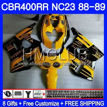 

Yellow black NC23 For HONDA CBR 400RR 400 RR CBR400 RR 88 89 90 91 92 93 89HM.4 CBR400RR 1988 1989 1990 1991 1992 1993 Fairings