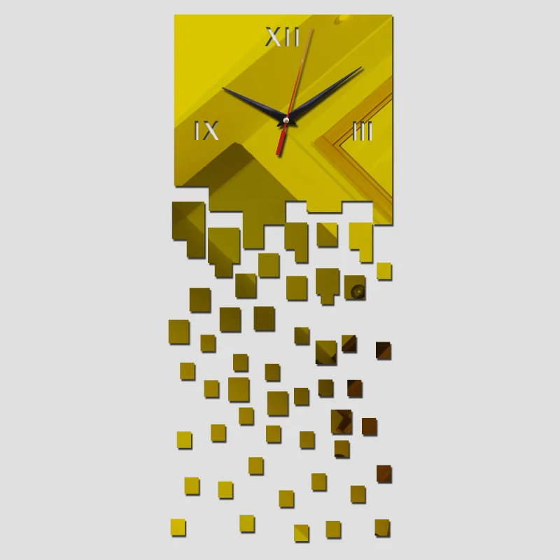 Nový hodiny zeď hodiny horloge hodinky velký 3d DIY akryl zrcátko reloj pared křemen žití pokoj moderní  prodej