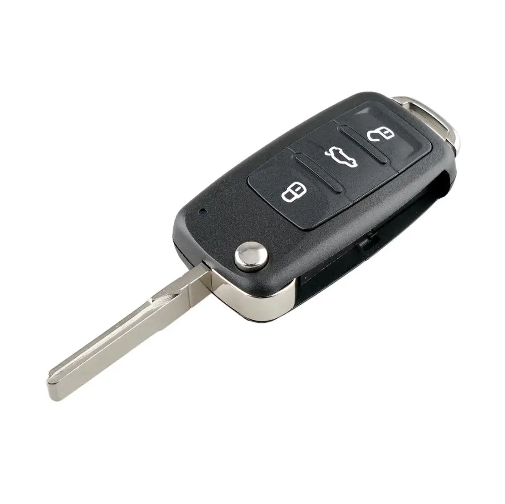 Складной ключ с 3 кнопками для VW Tiguan Golf Sagitar Polo MK6 Touareg Uncut Blade HU66 Fob чехол для 5K0837 202 AD