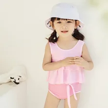 Новейший детский полосатый бикини с бантом для маленьких девочек; костюм темно-синего цвета; купальный костюм; одежда для купания; детский купальник