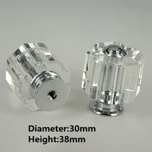 Modern simples moda Octogonal pilares tv gaveta puxa puxadores de cristal de vidro transparente prata chrome puxadores de armário da cozinha